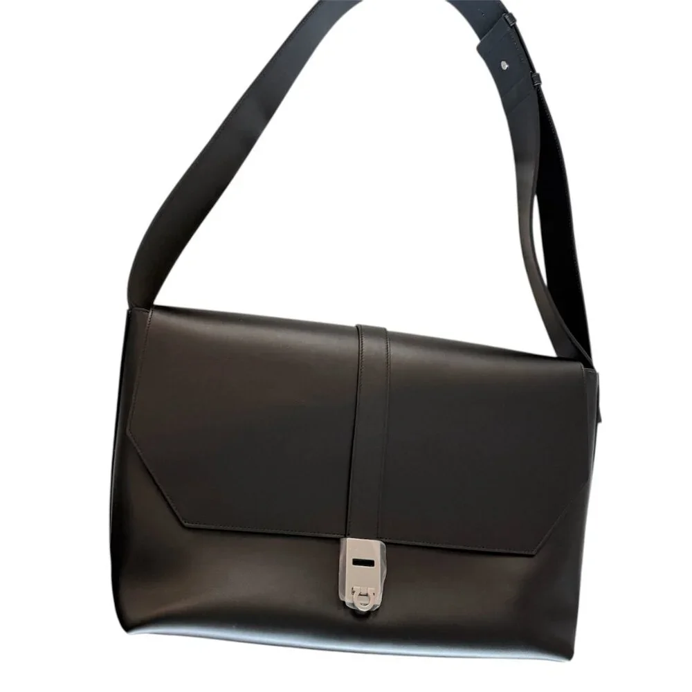 Salvatore Ferragamo Raffael‎ Black Leather Large Shoulder Bag